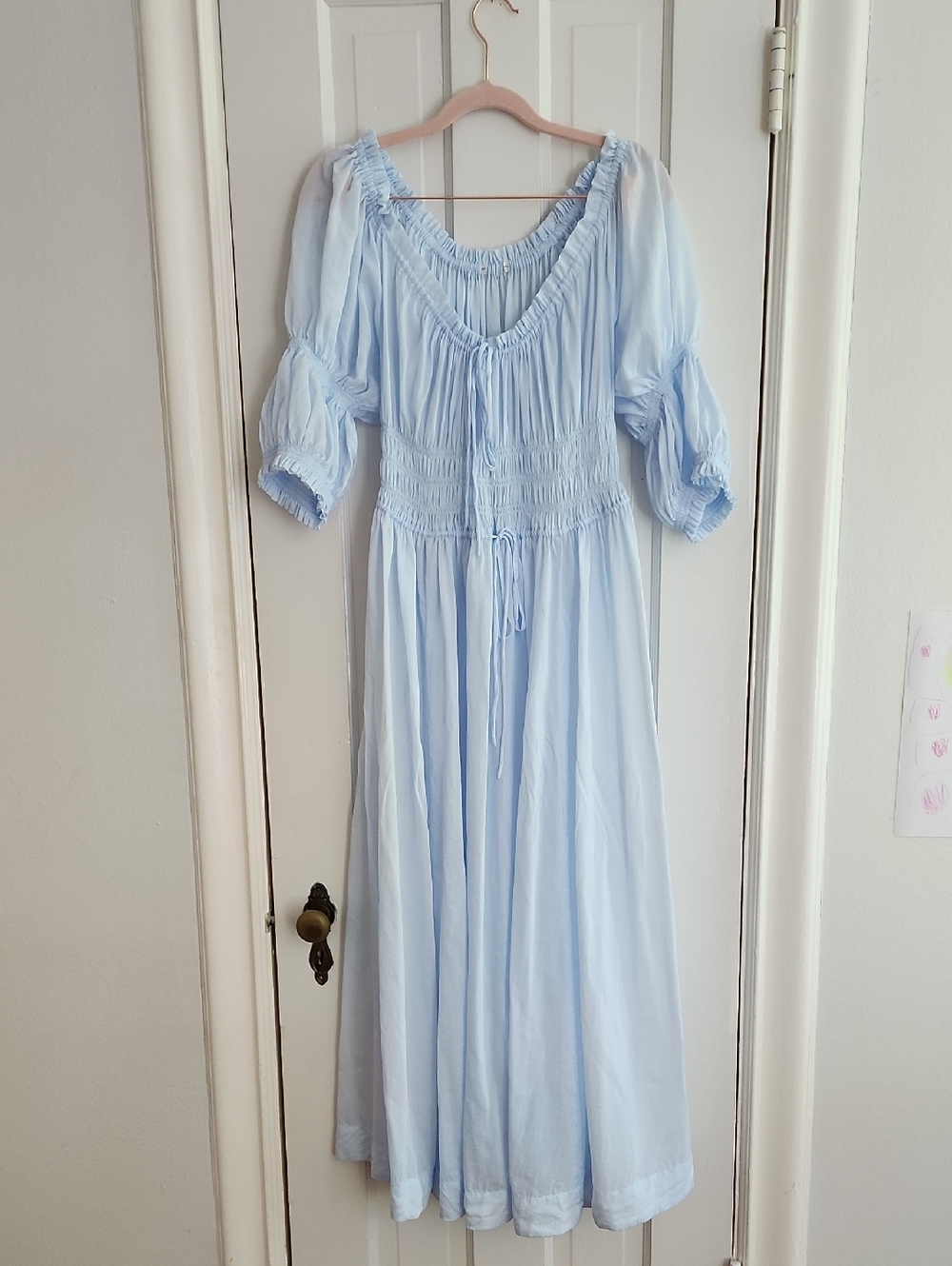 Light Blue Boho Maxi Dress